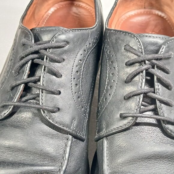 Johnston & Murphy Black Sheepskin Split-Toe Oxford Shoes J&M Flex Soles Mens 13 - Picture 14 of 16